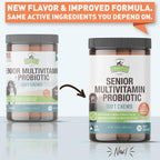 Strawfield Pets Multivitamínico Senior con Probióticos y Cardo Mariano para Perros, Sabor a Bacon, 120 Masticables Blandos