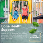 Vitamina D3 Gominolas para Niños - 1000 UI - Sabor Fresa - 120 Gominolas