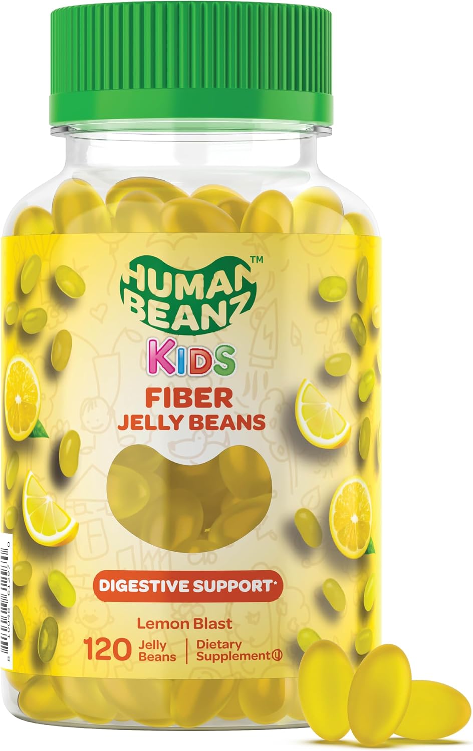 Human Beanz Multivitamin Jelly Bean Gummies para Niños con Zinc - 120 Gominolas Sabor Berry Blast