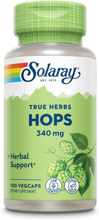 Solaray Lúpulo en Cono, Cápsulas Veganas 340 mg, 100 unidades