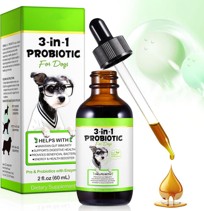 FANGCUN Probióticos 3 en 1 para Perros con Enzimas Digestivas, 60ml – Image 1