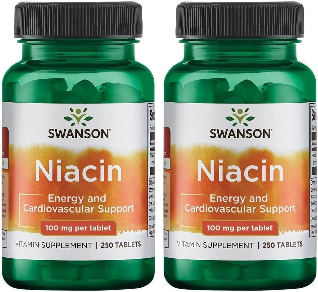Swanson Niacina (B3) 500 mg - 250 Cápsulas (Paquete de 4)