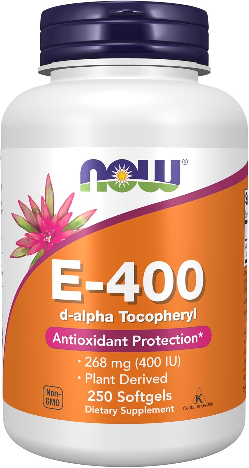 Vitamina E 400 UI con D-Alfa Tocoferol Natural - 250 Perlas Blandas