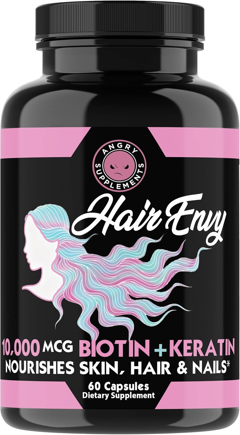Angry Supplements Hair Envy - Biotina 10.000 mcg + Queratina