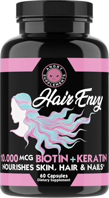 Angry Supplements Hair Envy - Biotina 10.000 – Sistema nervioso: La biotina contribuye al funcionamiento normal – Image 7