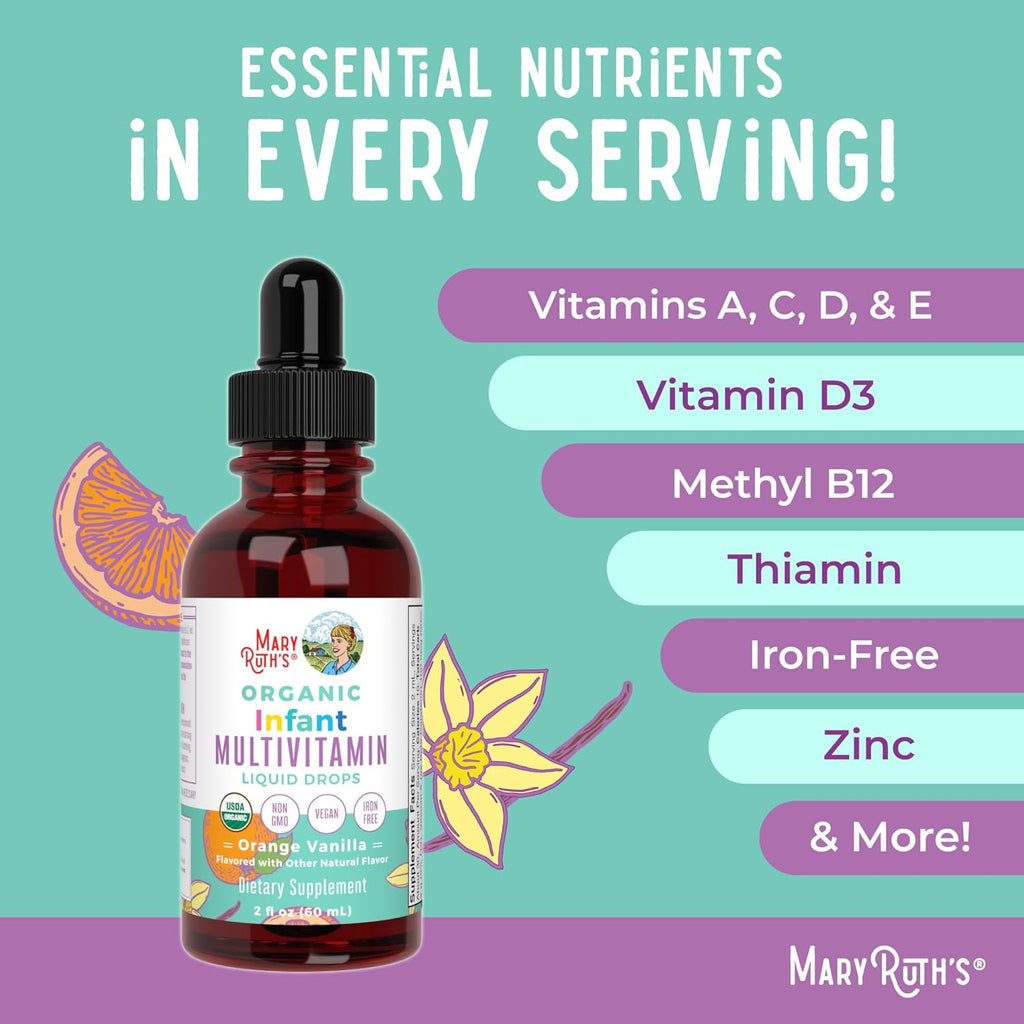 MaryRuth's Organics Multivitamínico Orgánico para Bebés | Gotas Líquidas 2 oz