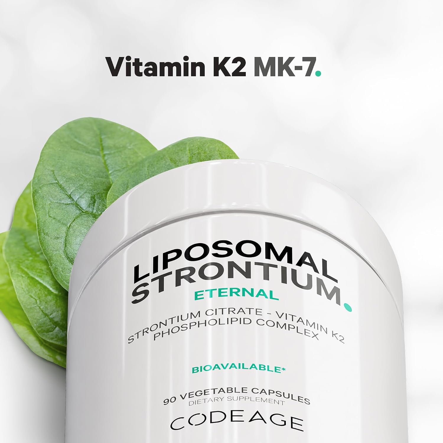 Codeage Liposomal Strontium - Estroncio Citrato, Vitamina K2 MK-7, 90 Cápsulas