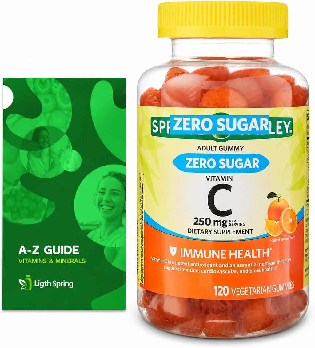LightSpring Gominolas de Vitamina C Sin Azúcar, 250 mg, 120 uds