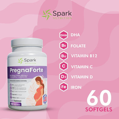 Pregnaforte 1 al Día Vitaminas Prenatales - – Omega 3 DHA/EPA (200 mg de aceite de pescado): El DHA es un ácido – Image 2