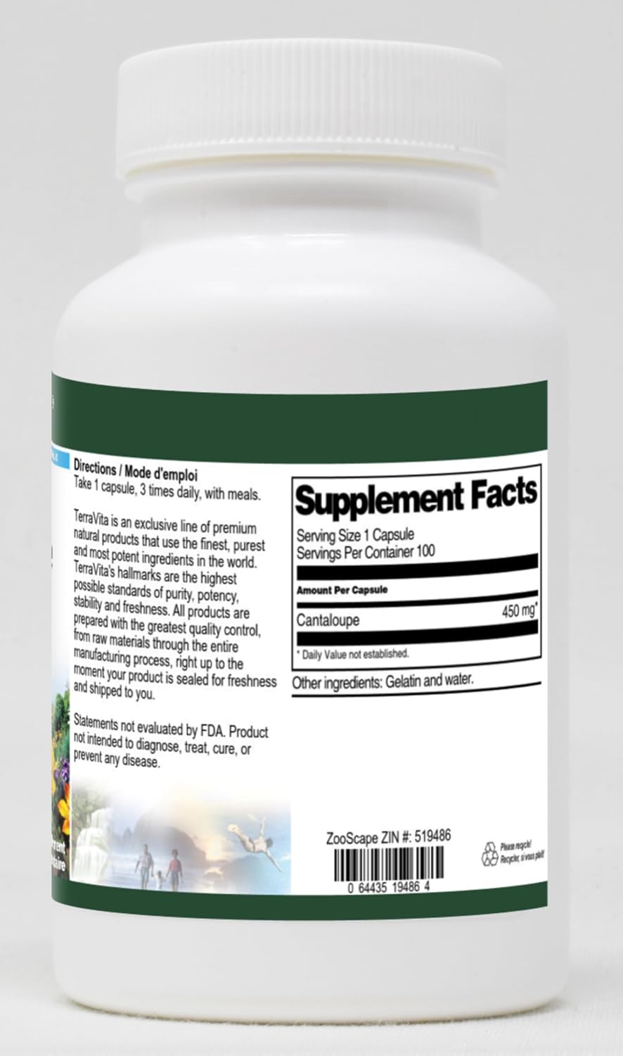 Cantaloupe 450 mg - 100 Cápsulas (Pack de 3) - Terravita