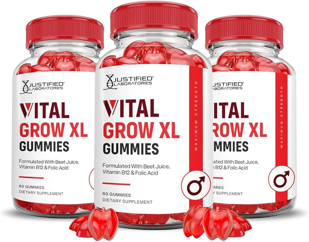 Justified Laboratories Vital Grow XL Gominolas de Vinagre de Manzana con Vitamina B12 - 1000 mg - Pack de 5 (150 porciones)
