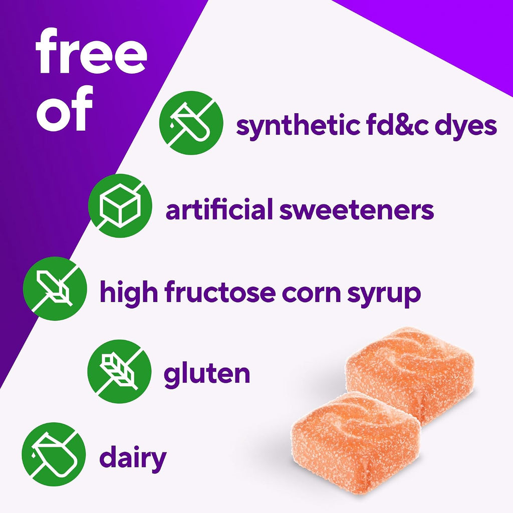 vitafusion Daily Complexion Care - Gomitas de Cuidado de la Piel con Zinc, Vitaminas C y E - Sabor Mandarina Fresa - 60 unidades