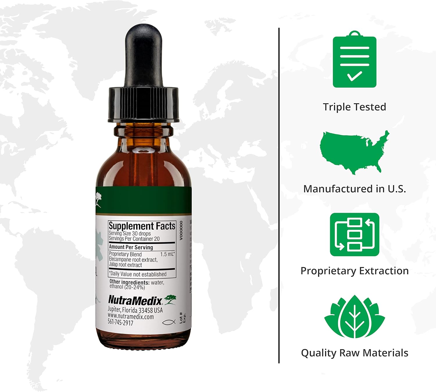 NutraMedix Enula Gotas Líquidas - Extracto de Raíz de Enula y Jalapa - 60 ml