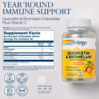 SOLARAY Quercetin con Bromelina y Vitamina C Comprimidos Masticables - 90 Comprimidos
