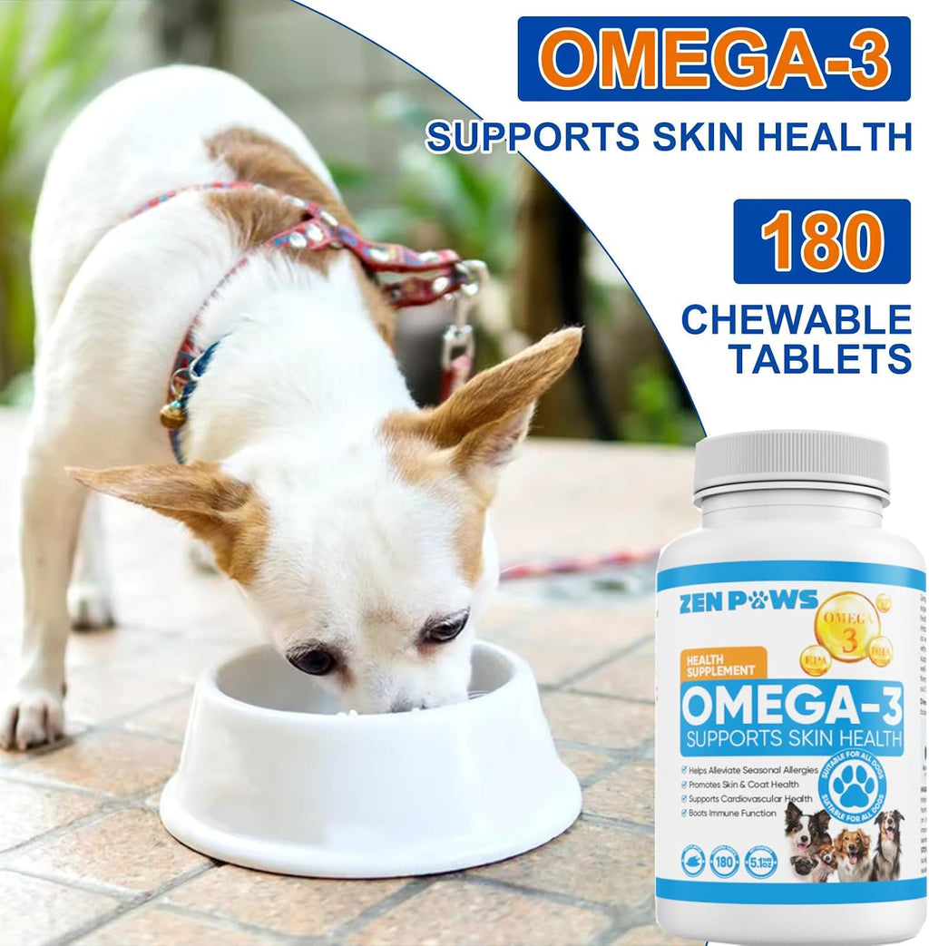 Zenpaws Omega 3 Fish Oil for Dogs - 180 Comprimidos - Sabor a Pato