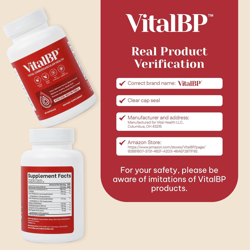 Vital BP - Apoyo para la presión arterial normal - 60 cápsulas