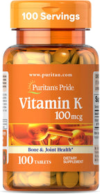 Puritan's Pride Vitamina K Premium 100 mcg, 100 Comprimidos
