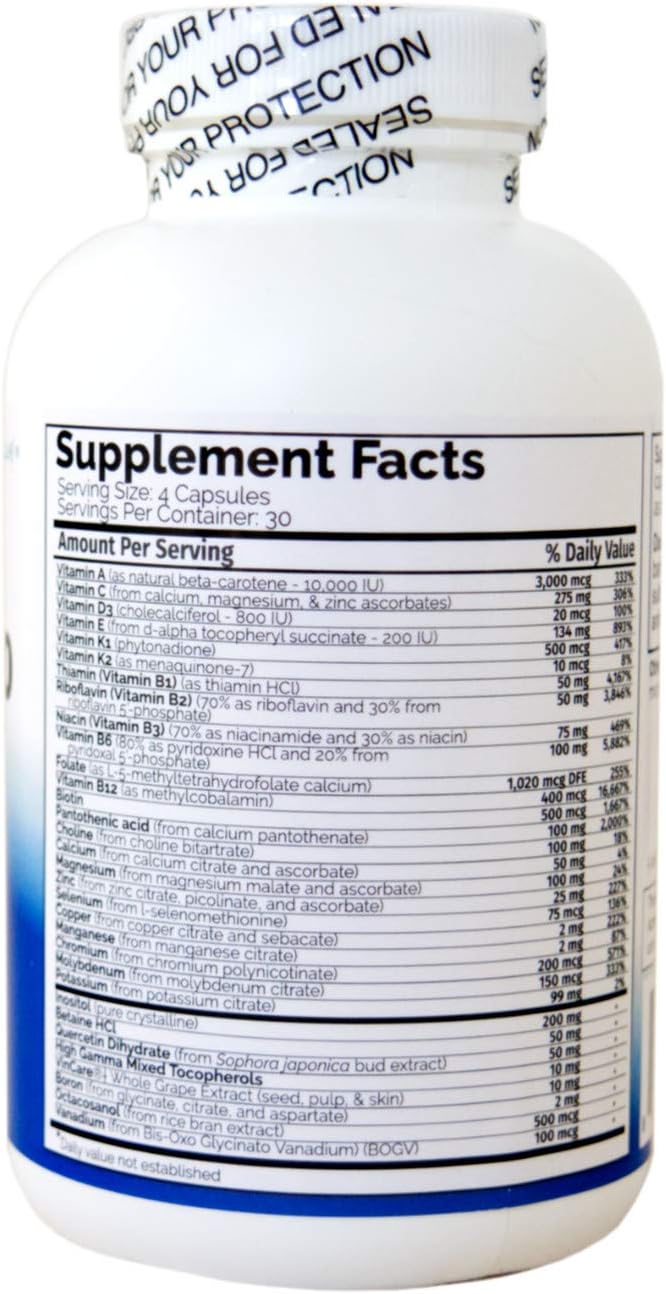Multi Two (120 Cápsulas) - Fórmula Avanzada de Multivitaminas, Minerales y Cofactores de Espectro Completo - Vitaminas Coenzimáticas - Cápsulas Vegetales