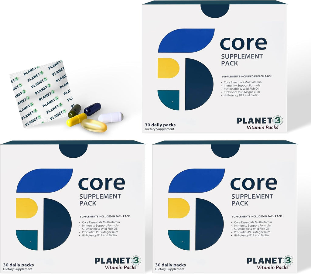 Planet 3 Vitamin Packs - Packs Diarios de Multivitaminas para Hombres y Mujeres - 90 Packs