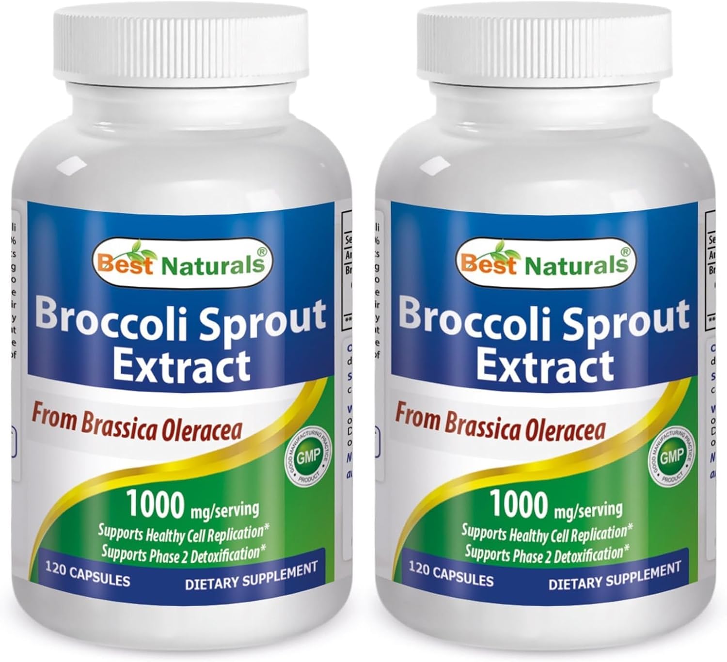 Extracto de Brotes de Brócoli Best Naturals 1000 mg por ración - 120 Cápsulas (Pack de 2)