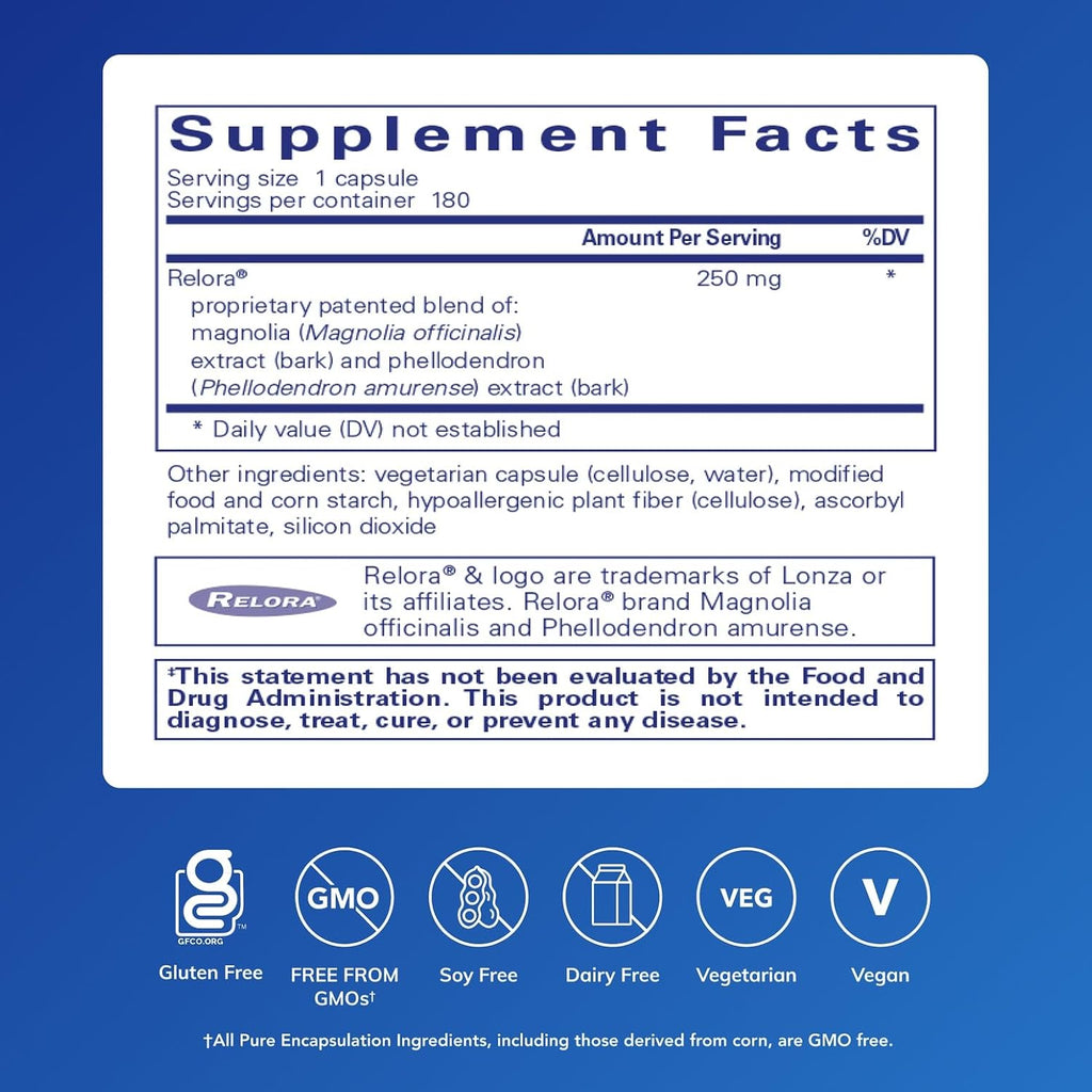 Pure Encapsulations Relora | Suplemento para el manejo del estrés | 180 cápsulas