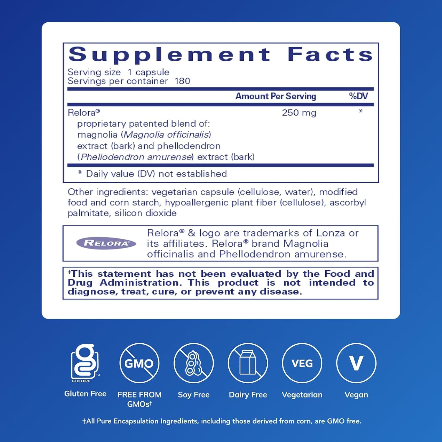 Pure Encapsulations Relora | Suplemento para el manejo del estrés | 180 cápsulas