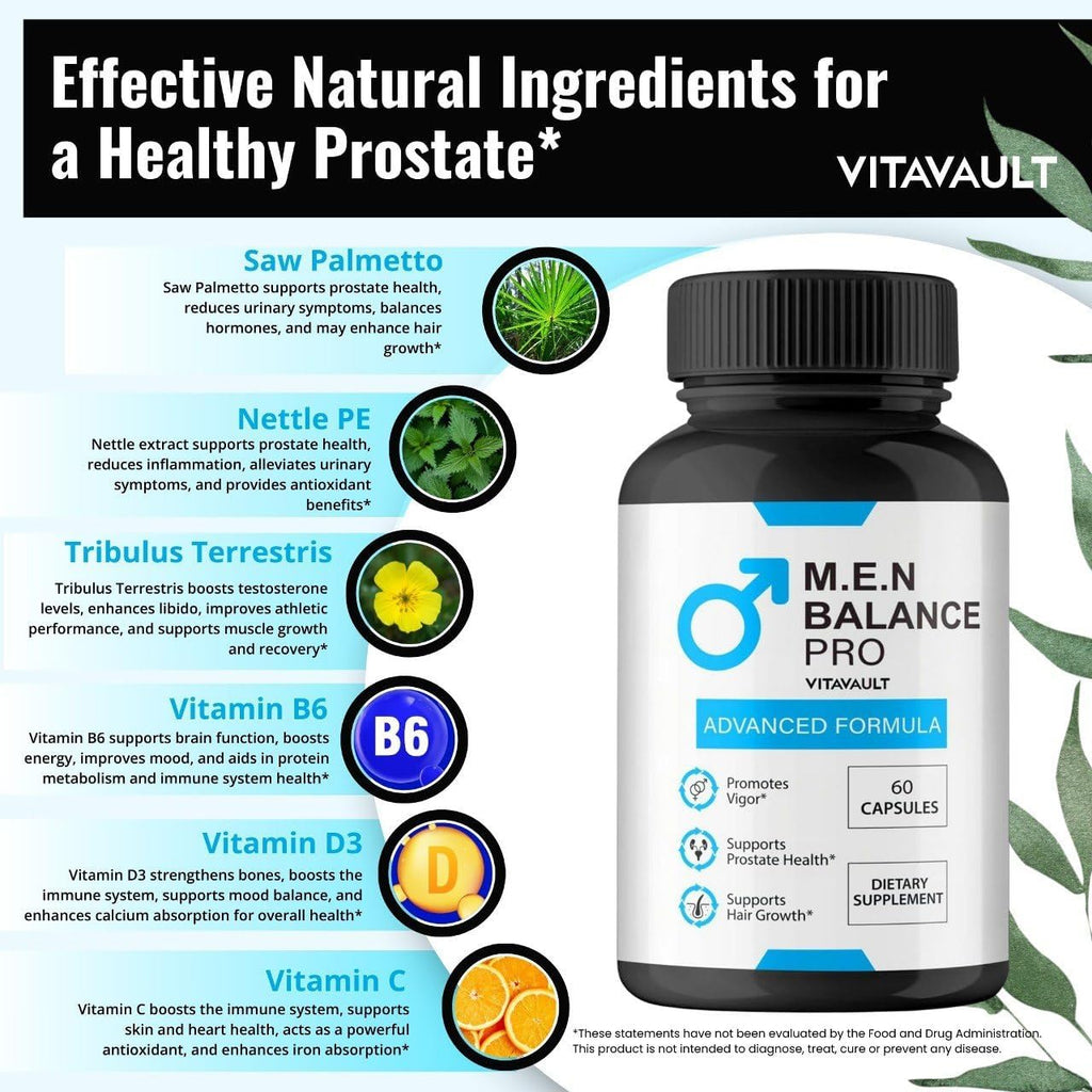 Vitavault M.E.N. Balance Pro Cápsulas - Apoyo Prostático y Energía (3 Envases)