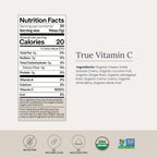 Infinity-C Mezcla Orgánica de Vitamina C en Polvo | Acerola, Camu Camu y Amla | 1000mg | Vegano, Sin OGM (30 porciones)