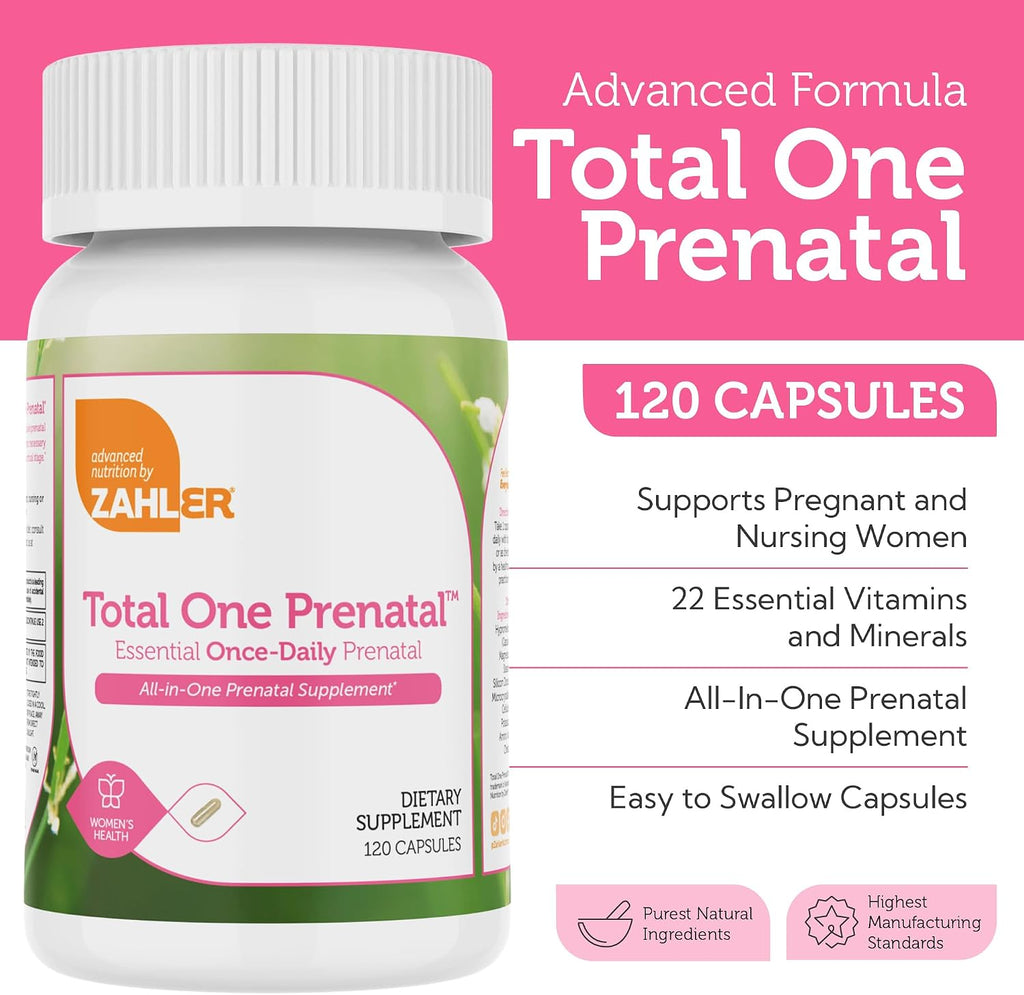 Zahler Total One Vitaminas prenatales - 120 cápsulas