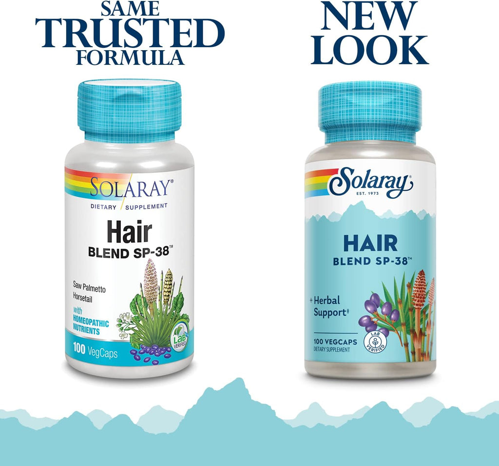 Solaray Hair Blend SP-38 - Apoyo Capilar Herbal - 100 Cápsulas Vegetarianas