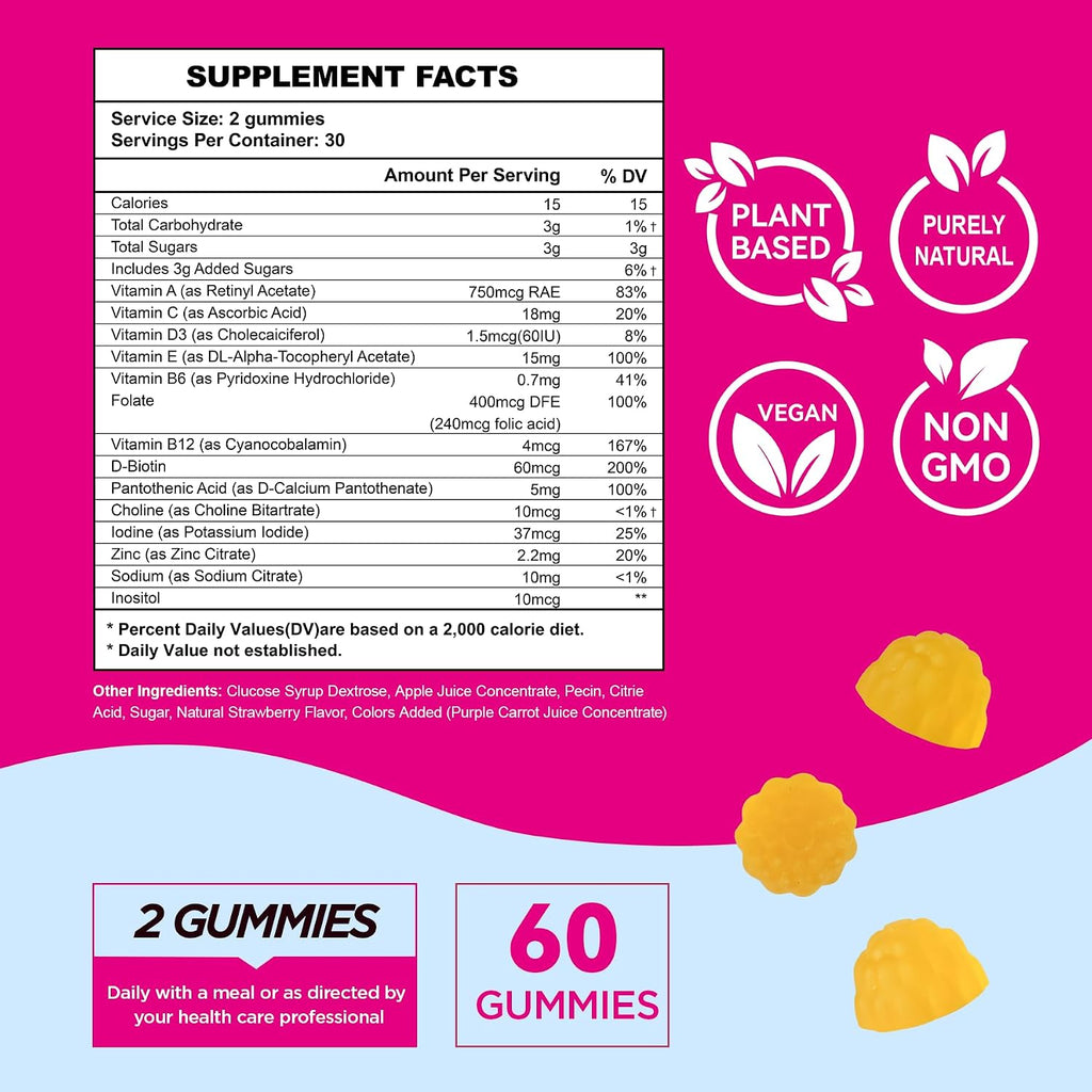 Gomitas de Fertilidad para Mujer con Ácido Fólico e Inositol - 60 unidades