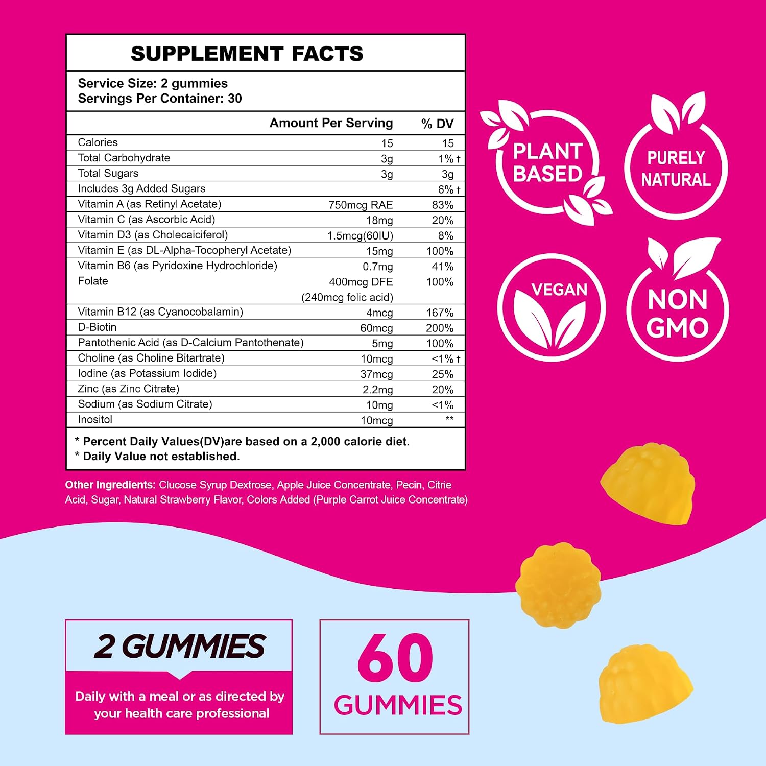 Gomitas de Fertilidad para Mujer con Ácido Fólico e Inositol - 60 unidades