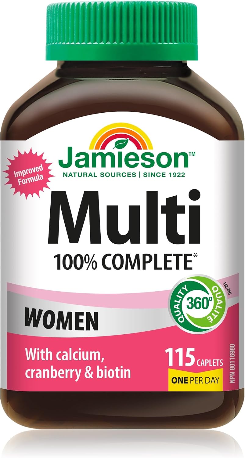 Jamieson 100% Complete Multivitamin for Women – Apoyo energético natural: Gracias a su combinación de vitaminas – Image 1
