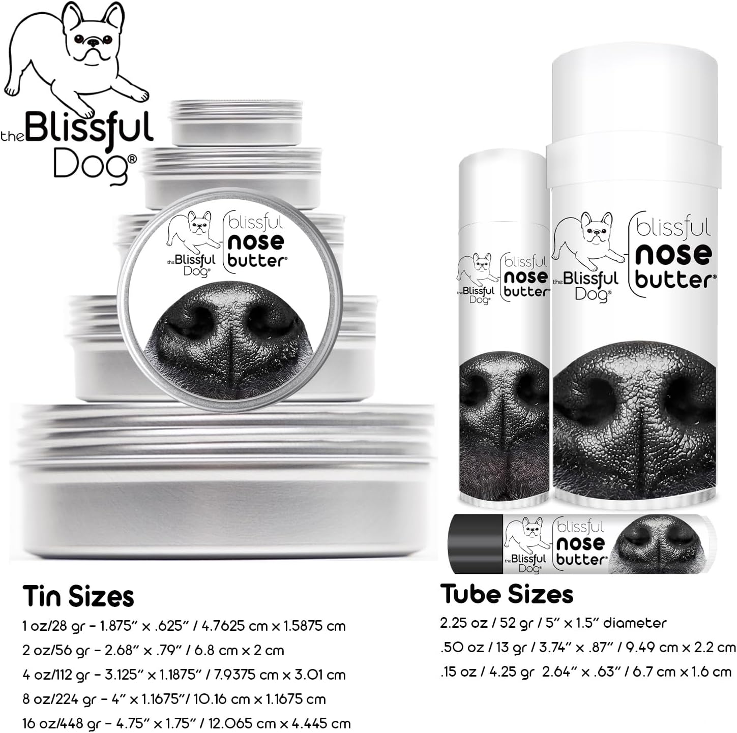 The Blissful Dog Cane Corso Nose Butter, Versatile Dog Nose Balm for Dry Nose, Handcrafted Nose Moisturizer, Easy-to-Apply Dog Essentials, Unscented, 2 oz.
