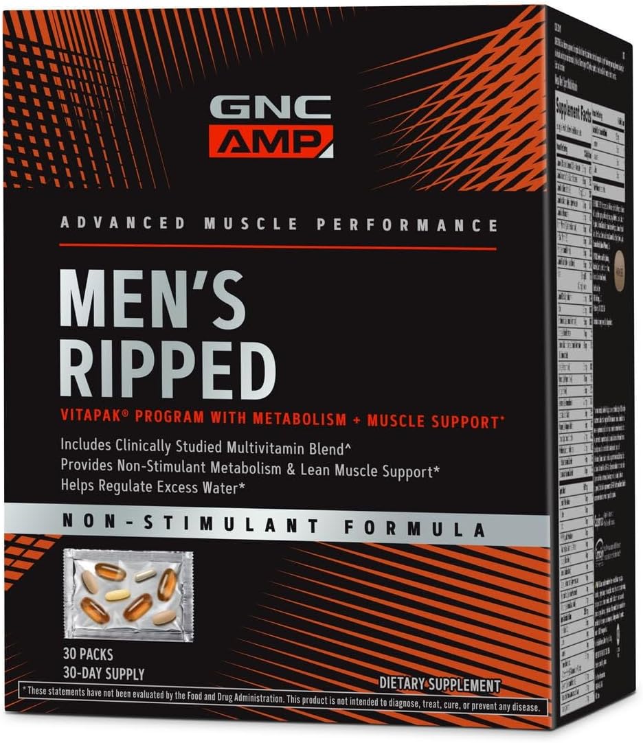 GNC Men's Ripped Multivitamínico para Hombres, 30 Dosis