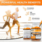 HJS Supplements Vitamin C Gummies, Sabor Naranja, 90 Gominolas