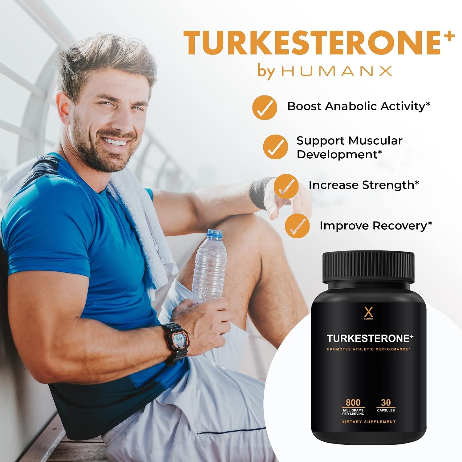 HUMANX Turkesterone+ 800mg - Suplemento para Desarrollo Muscular y Rendimiento Deportivo