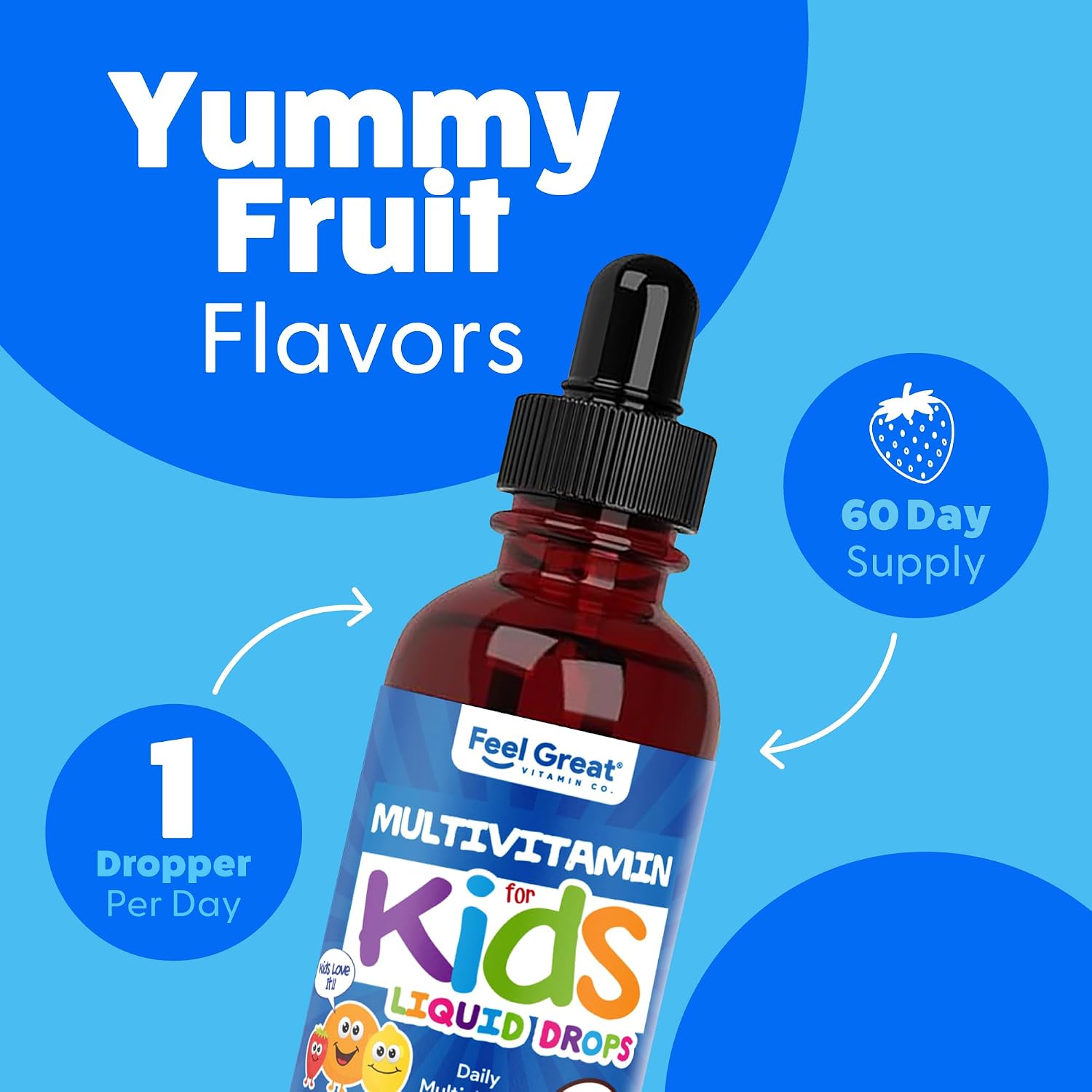 Feel Great Vitamins Multivitamínico Orgánico Líquido para Niños, 59 ml