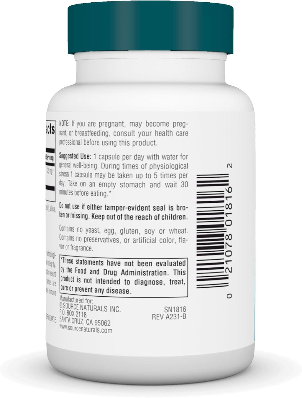 Source Naturals Wellness Transfer Factor 125 mg, 60 Cápsulas