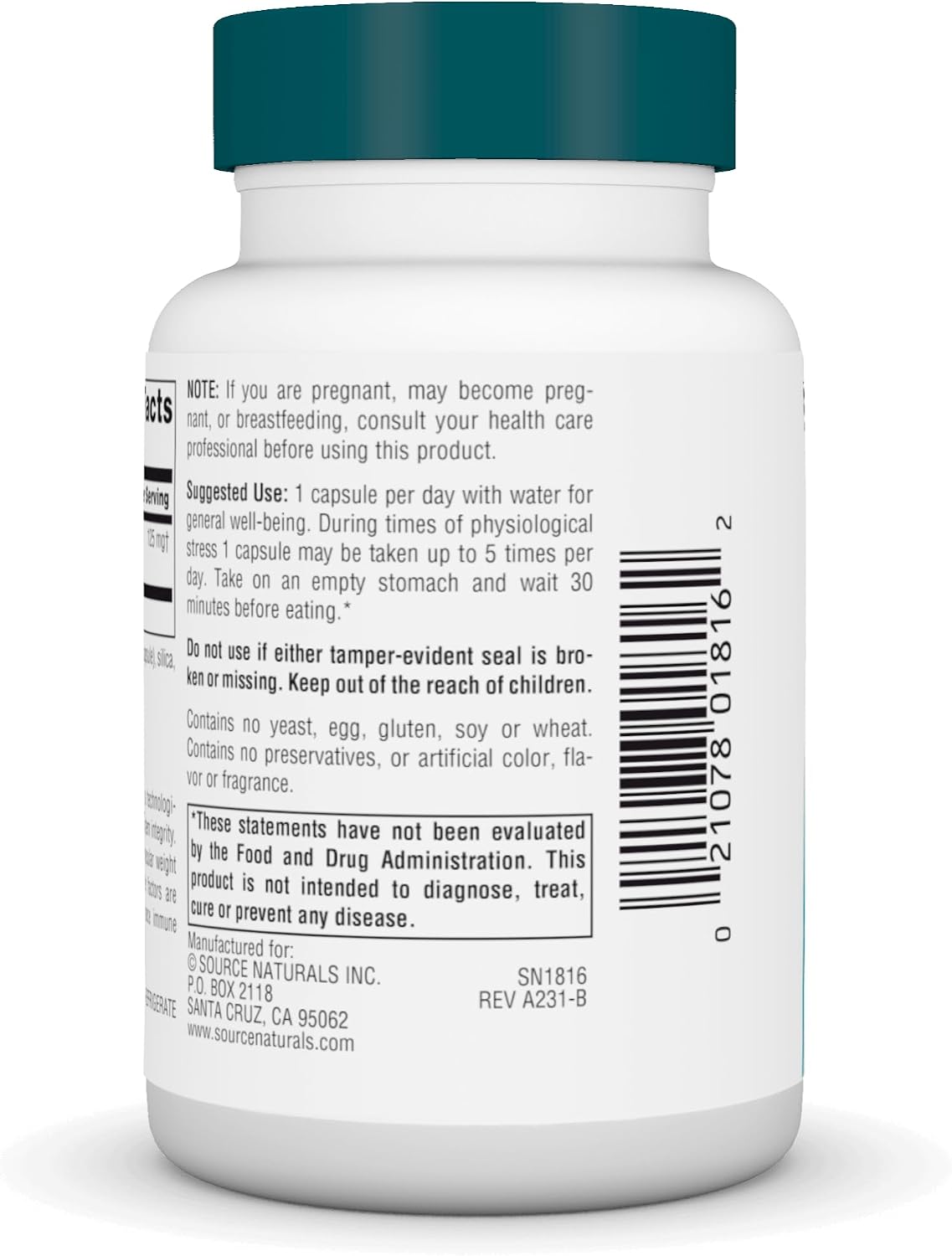 Source Naturals Wellness Transfer Factor 125 mg, 60 Cápsulas