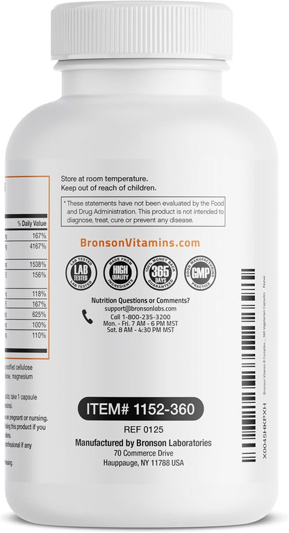 Bronson Complejo B con Vitamina C - 360 – Ingredientes de calidad: El suplemento es no-GMO, libre de gluten y de – Image 7