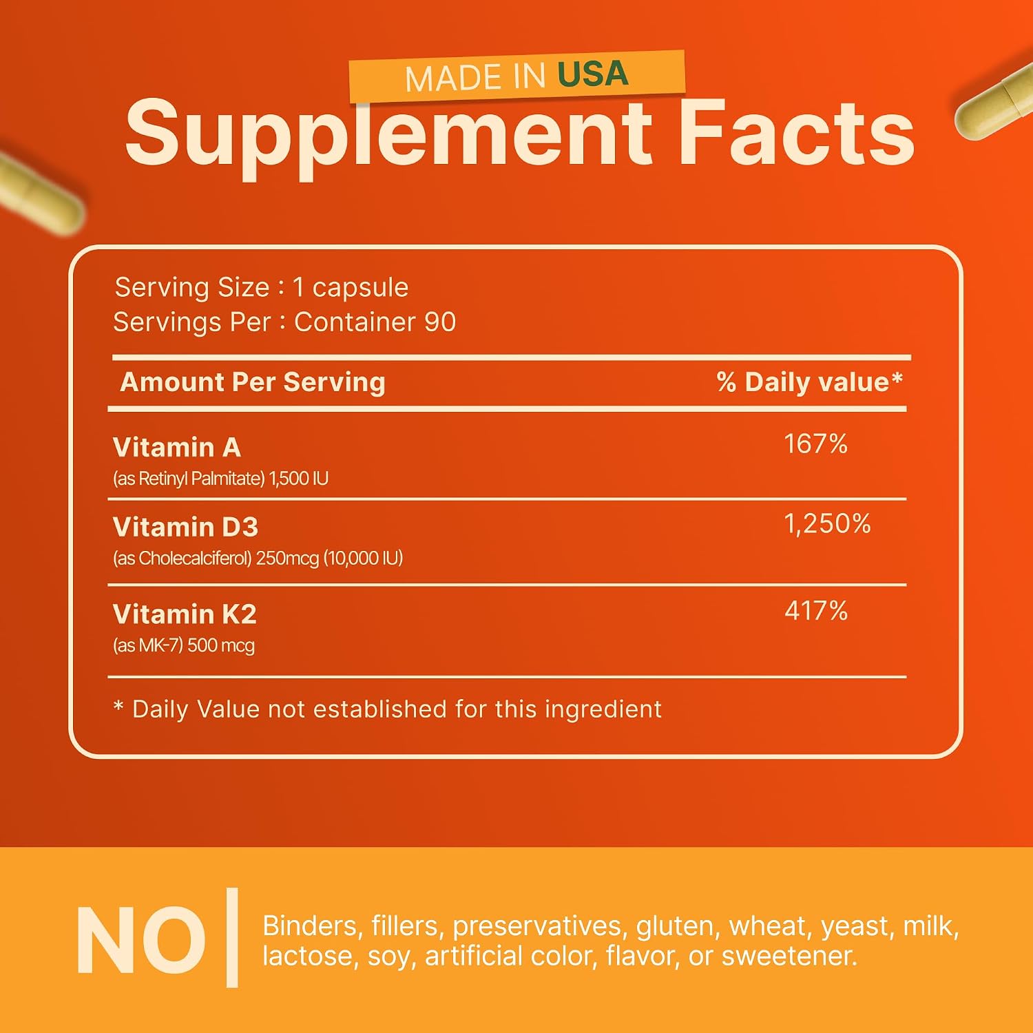 INVITA ADK 10 – Suplemento de Vitaminas A, D3 10,000 UI y K2-MK7 – 90 Cápsulas