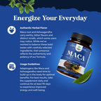 Potent Black Maca Root Cápsulas para Hombres - Complemento Herbal con Ginseng Siberiano, Ashwagandha y Raíz de Maca Negra - 120 Cápsulas