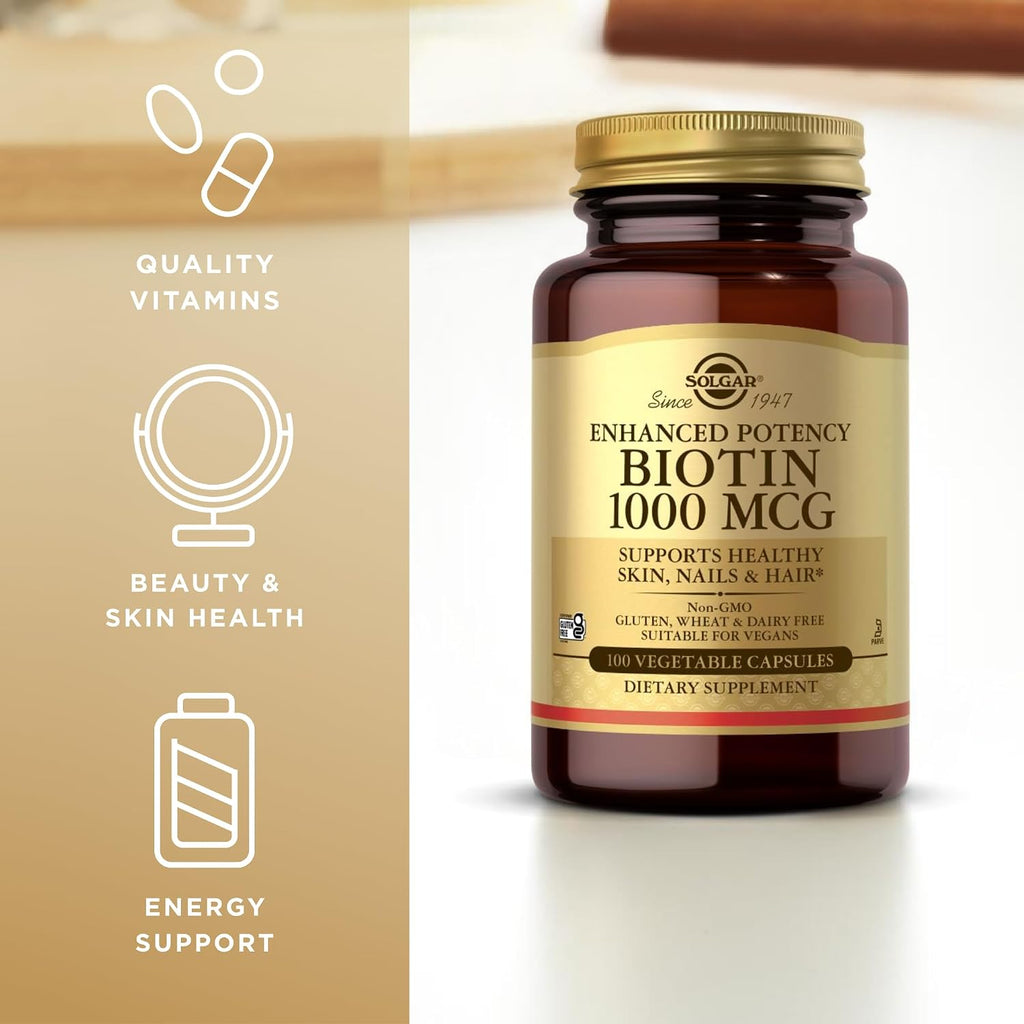 Biotina 1000 mcg - Solgar - 100 Cápsulas Vegetales