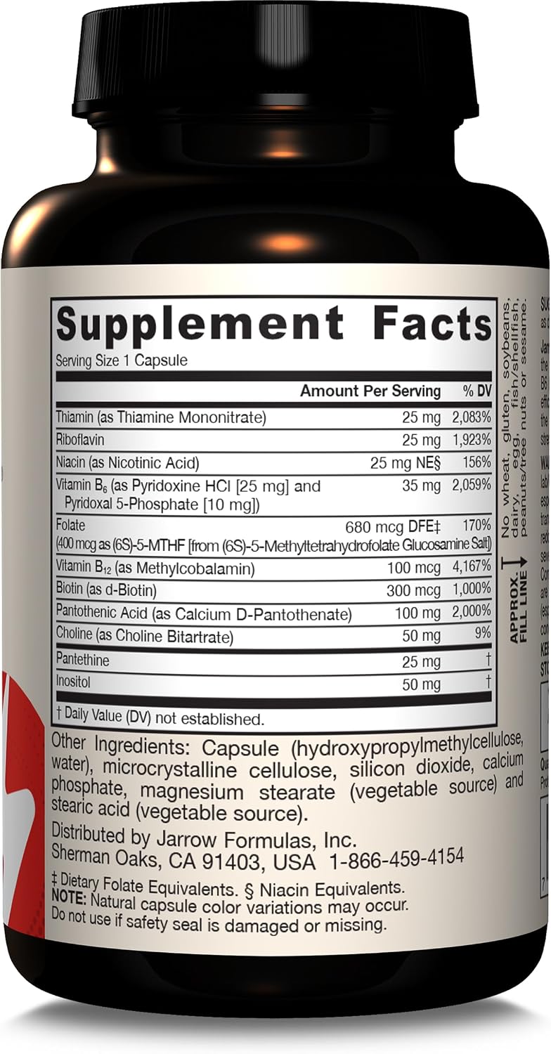 Jarrow Formulas B-Right Complejo B Optimizado - 12 Frascos de 100 Cápsulas Vegetales