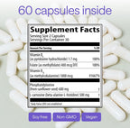 WONDER FAMILY Fosfatidilserina 600 mg con L-Carnosina 500 mg + B6, B12 y Ácido Fólico - Complejo de PS de Lecitina de Girasol sin Soja - 60 Cápsulas