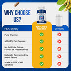 Nature's Nectar Nattokinasa Orgánica 250mg - Doble Concentración 5000 FU - Apoya la Salud Cardiovascular y Circulación Sanguínea - 90 Cápsulas