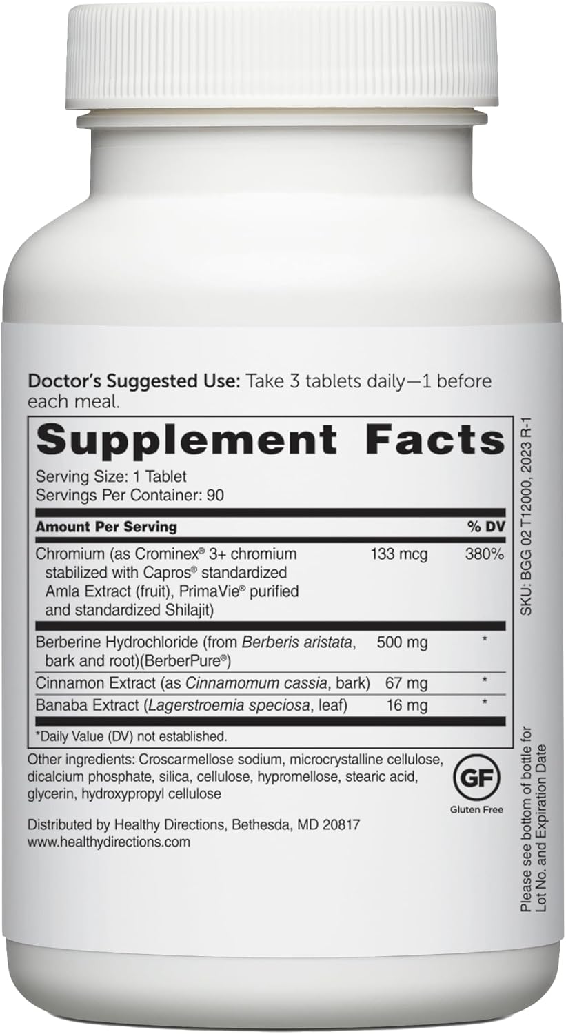 Suplemento Berberine GlucoGold de Dr. Whitaker con Berberina y Canela
