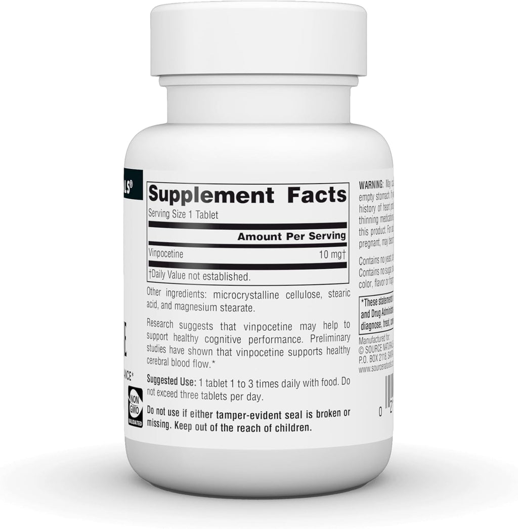Source Naturals Vinpocetina 10 mg, 60 Comprimidos
