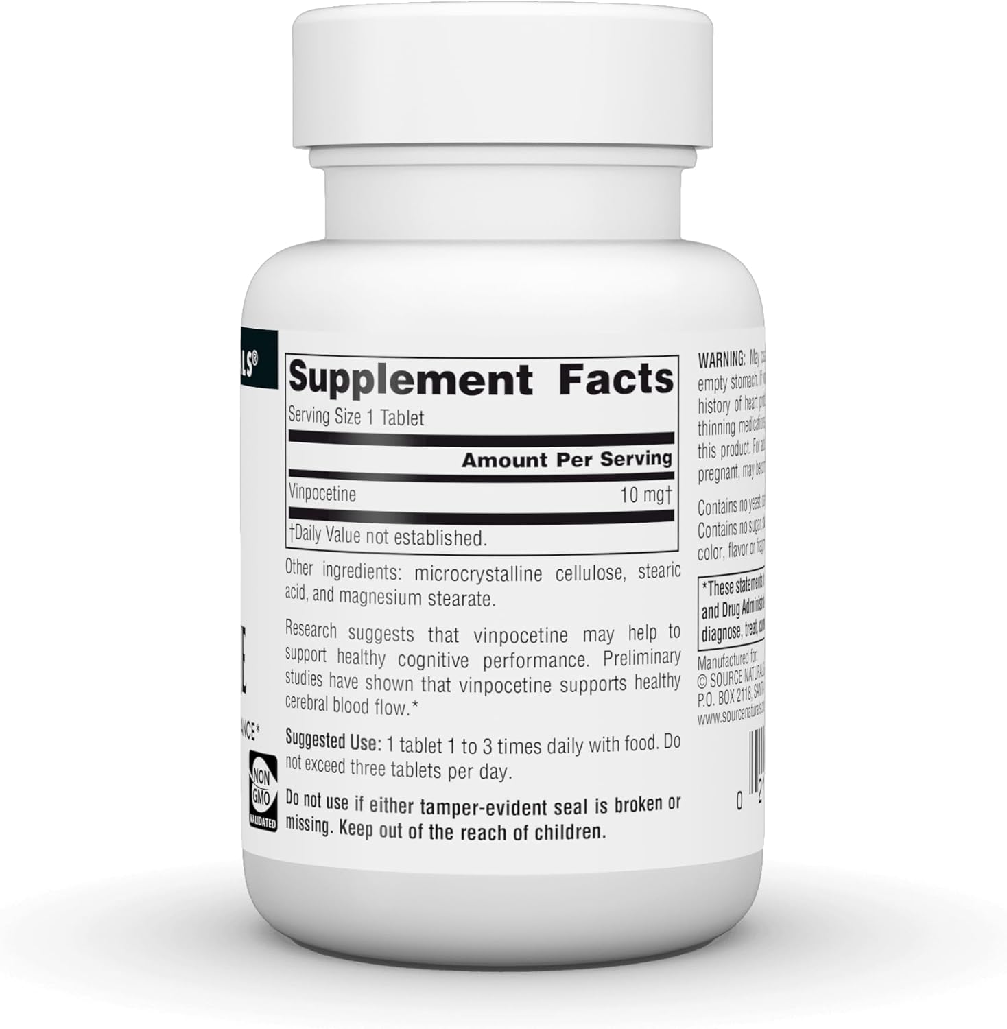 Source Naturals Vinpocetina 10 mg, 60 Comprimidos